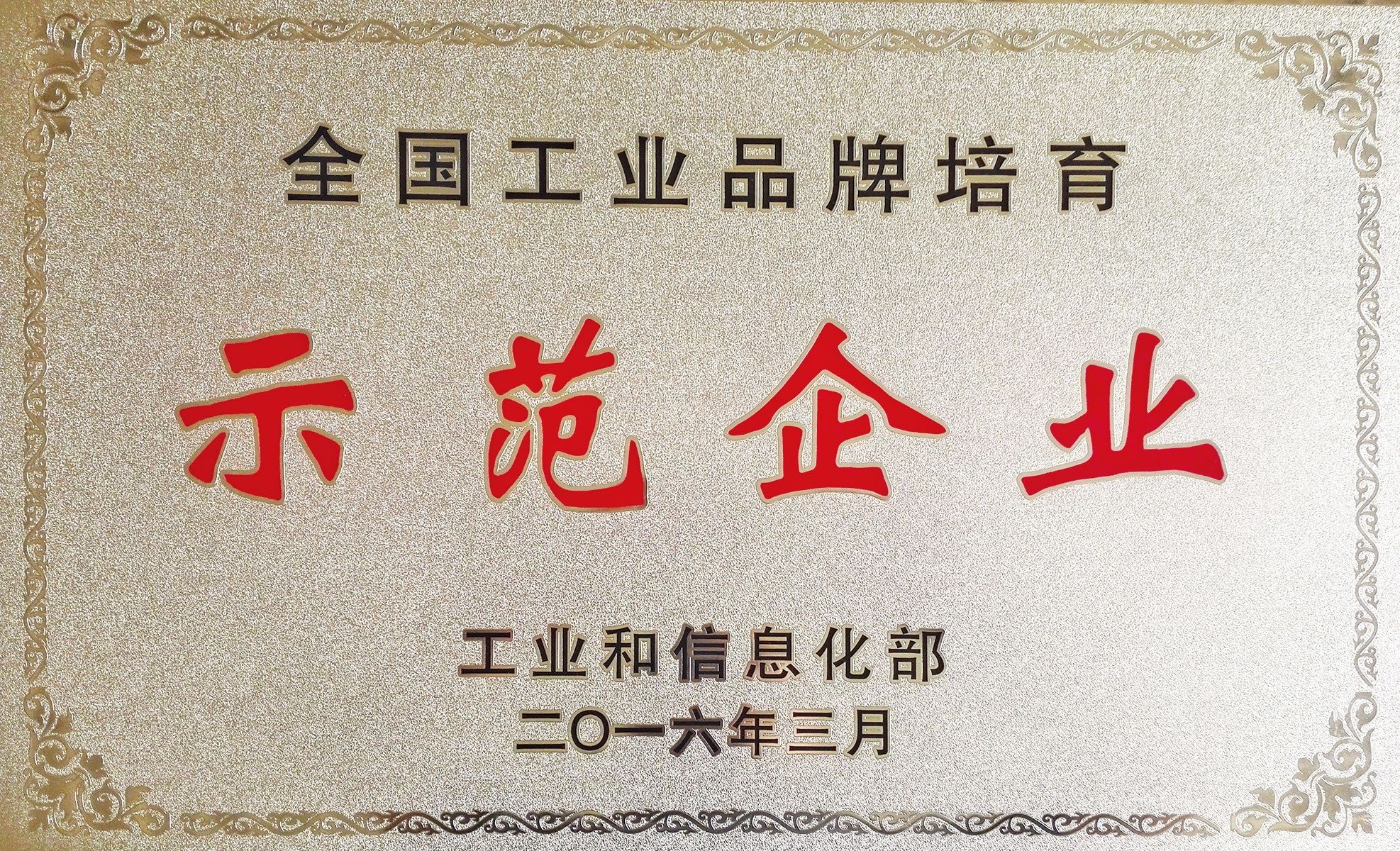 全国工业品牌培育示范企业